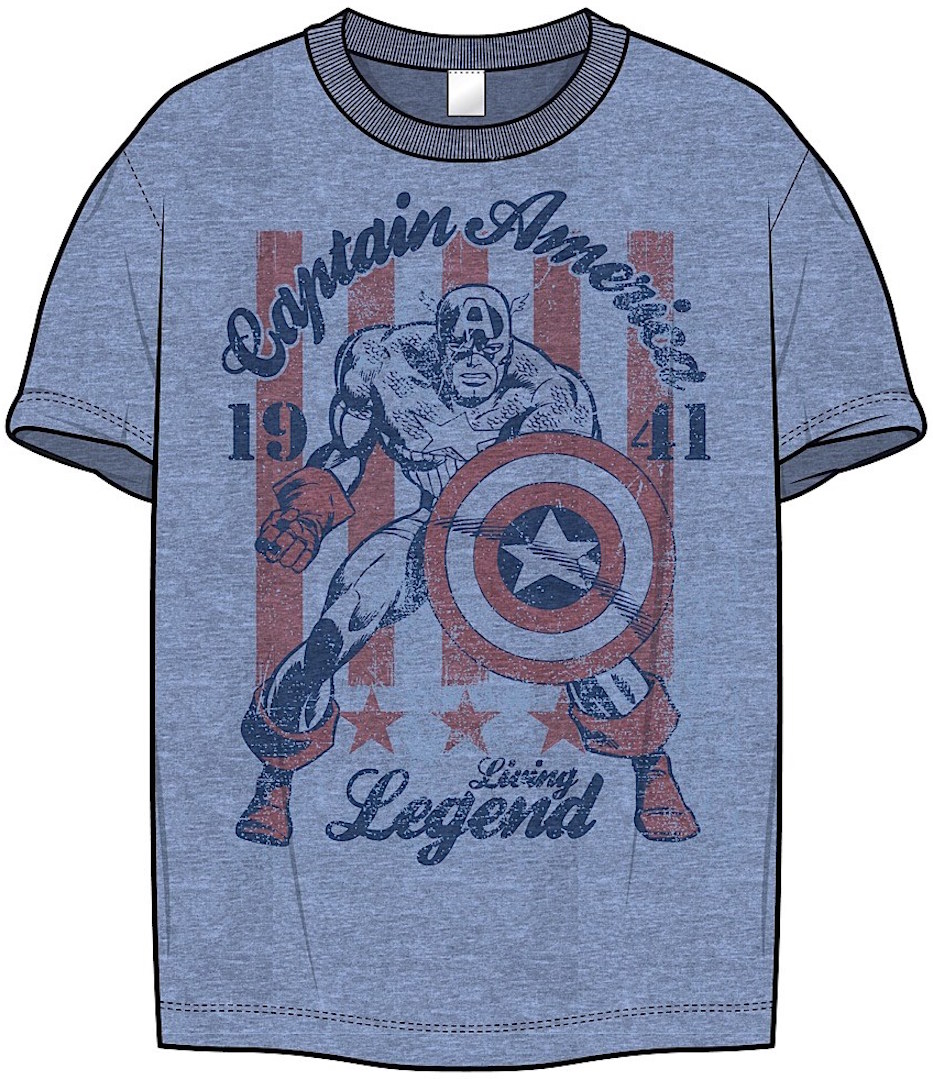 Wholesale Bulk Mens Captain America T Shirt Wholesaler Marvel Character Clothing Best Trade 