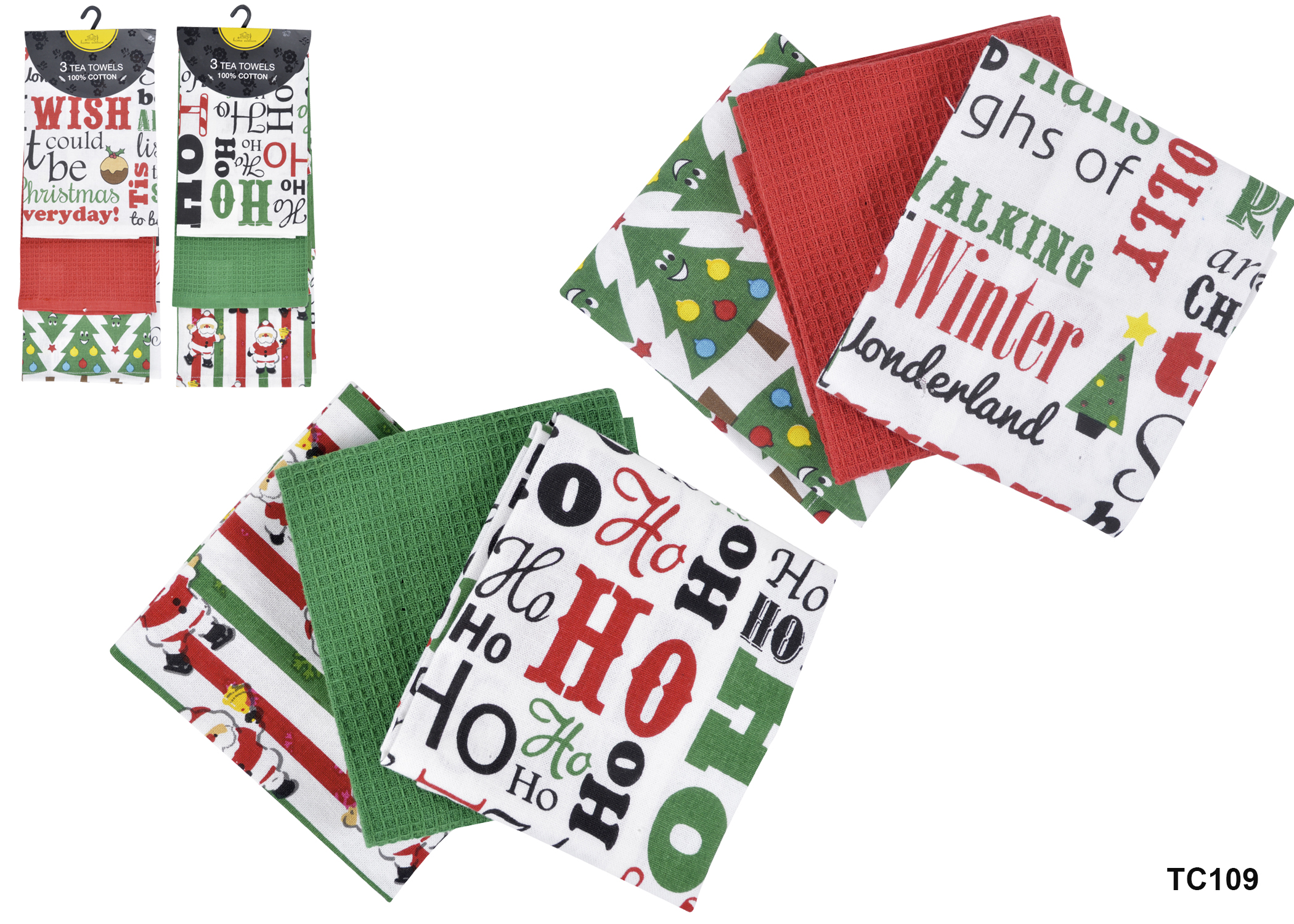 Wholesale Bulk TC109 Christmas Tea Towel | Wholesaler Cotton Value Pack ...