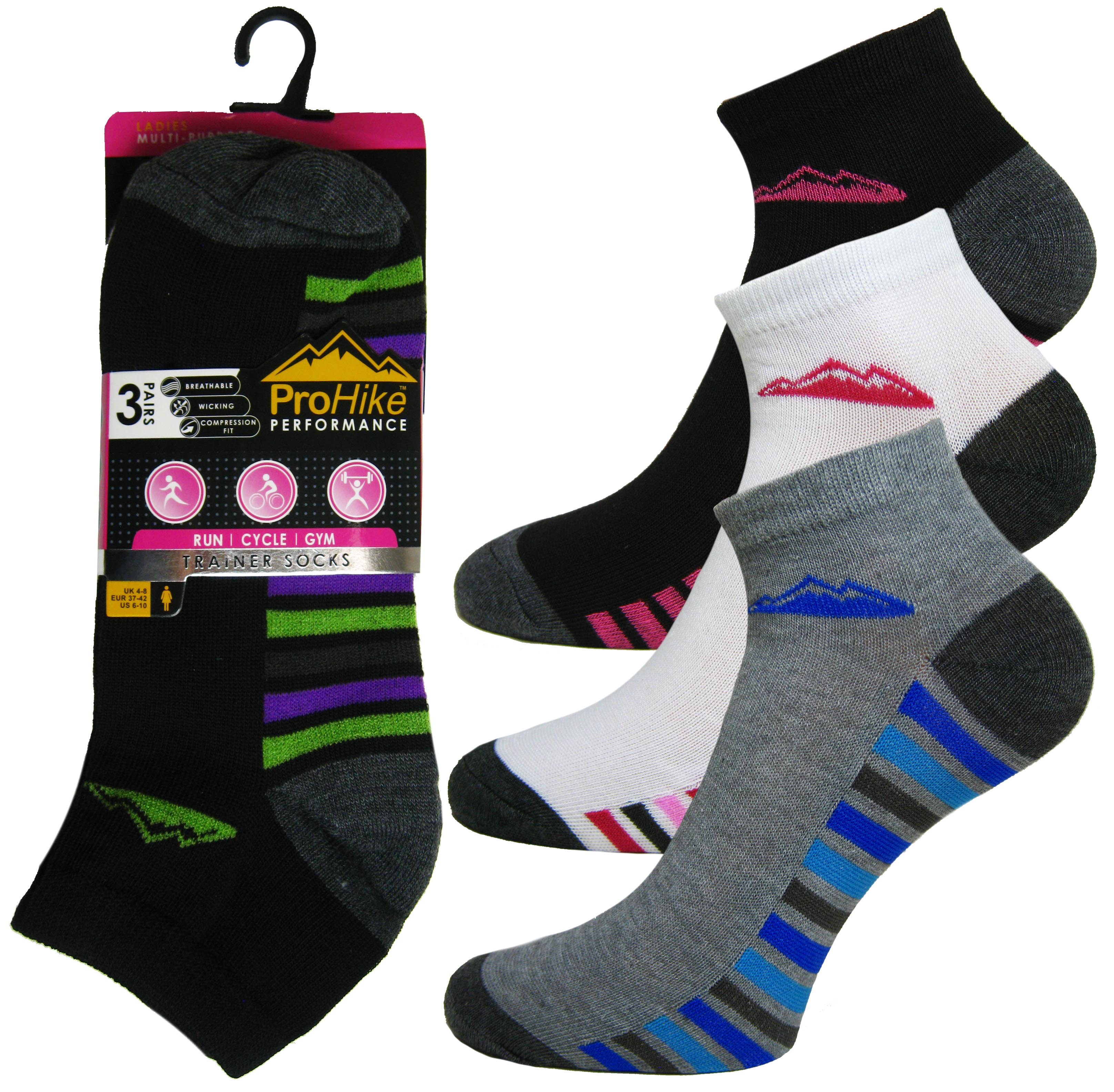 Wholesale Bulk Ladies Active ProHike Trainer Socks | Wholesaler ...