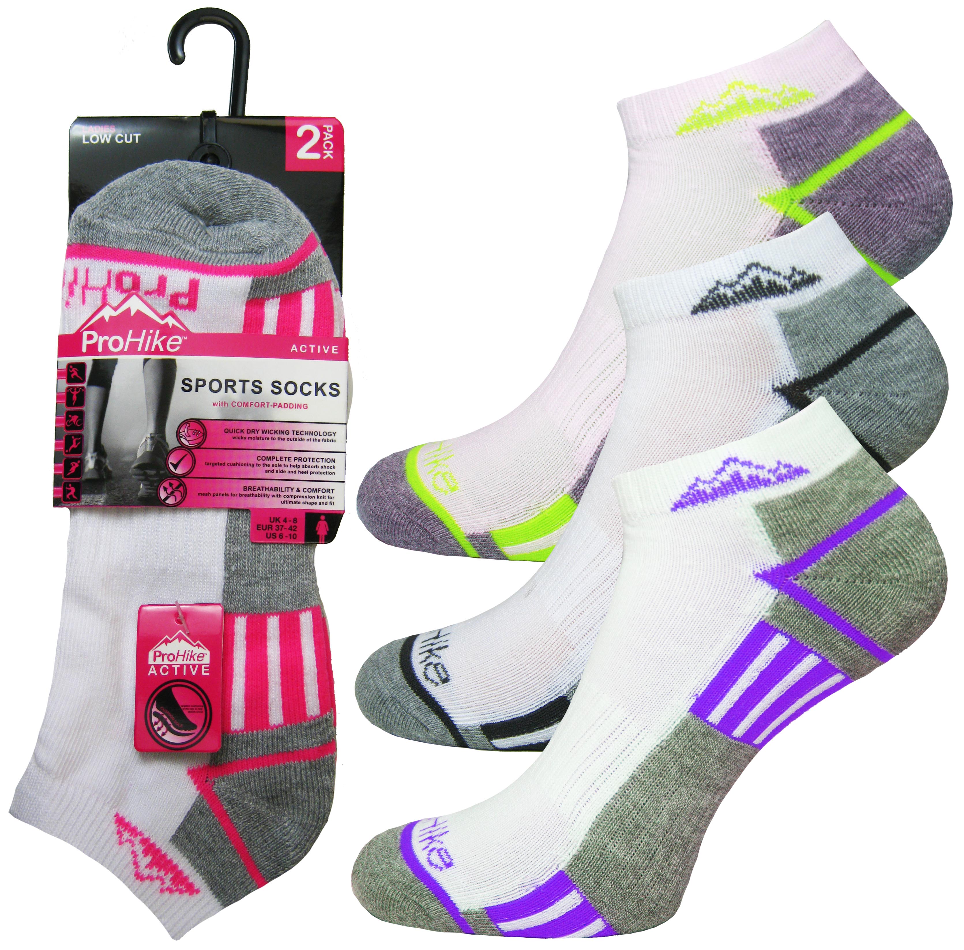 Wholesale Ladies Performance Cushioned Trainer Liner Socks - World of ...