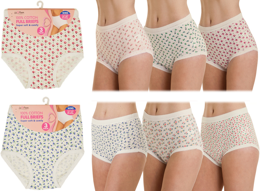 Wholesale Ladies La-Poem Cream Floral Mama Briefs | Wholesaler